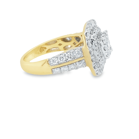 14K Yellow Gold 2.00TDW Diamond Solitaire Halo Engagement Ring