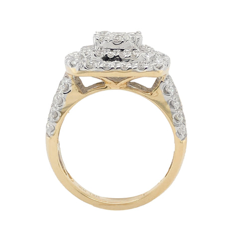 14K Yellow Gold 2.00TDW Diamond Solitaire Halo Engagement Ring