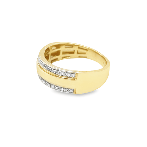 10K Yellow Gold 0.10TDW Diamond Men's Band