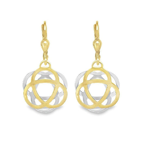 14K Two-Tone Gold Drop Earrings