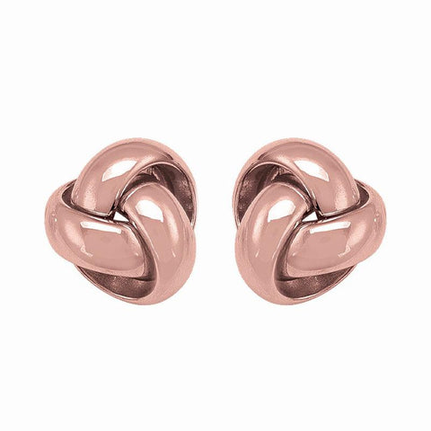 14K Rose Gold Love Knot Stud Earrings