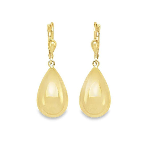 10K Yellow Gold Fancy High Polish Drop Earrings