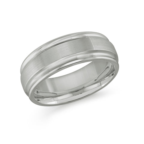 8mm White Tungsten Carbide Wedding Band