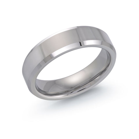 6mm Tungsten Comfort Fit Wedding band with High Polish Finish