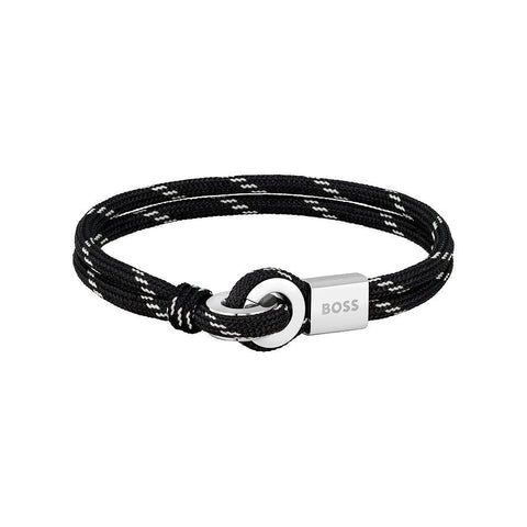 Hugo Boss Jewellery Men's Black Cord Bracelet 1580469M