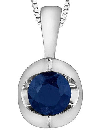 10K White Gold Sapphire Pendant