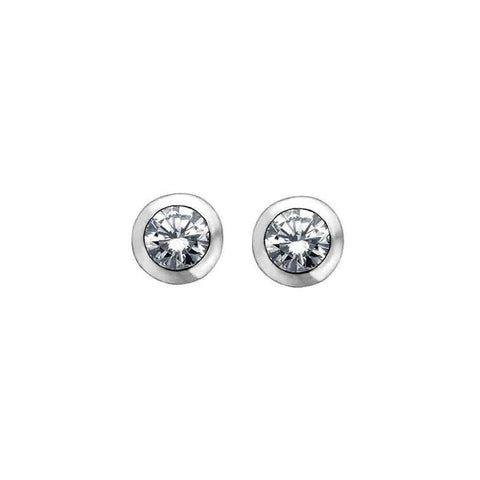 10K White Gold 0.08TDW Diamond Earrings