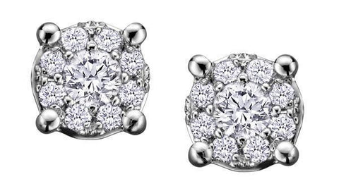 10K White Gold 0.08TDW Diamond Earring