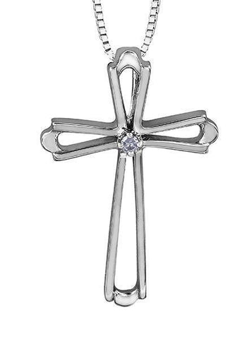 10K White Gold Diamond Pendant 20074