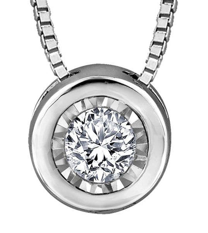 10K White Gold 0.02TDW Diamond Pendant 20102