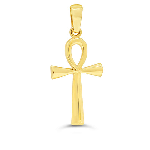 10 Karat Yellow Gold Egyptian Ankh Cross Pendant