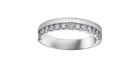 14K White Gold 0.25TDW Diamond Love Wedding Band