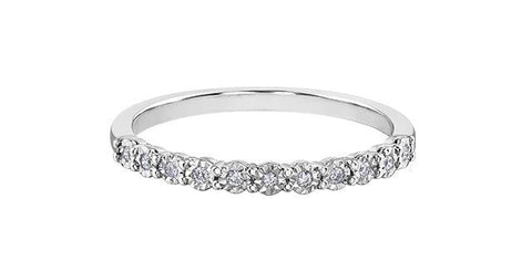 10K White Gold 0.06TDW Diamond Illusion set Band