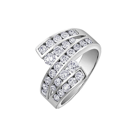 14K White Gold 1.56 Carat Fancy Broad Band Diamond Ring