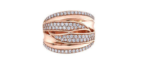 10K Rose Gold 1.00tdw Diamond Right Hand Ring