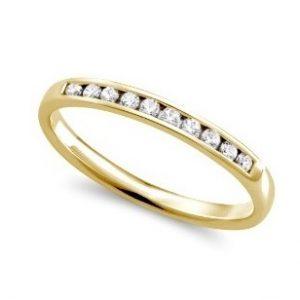 0.20TDW diamond Comfort fit Anniversary & Wedding Band in 10K Yellow Gold