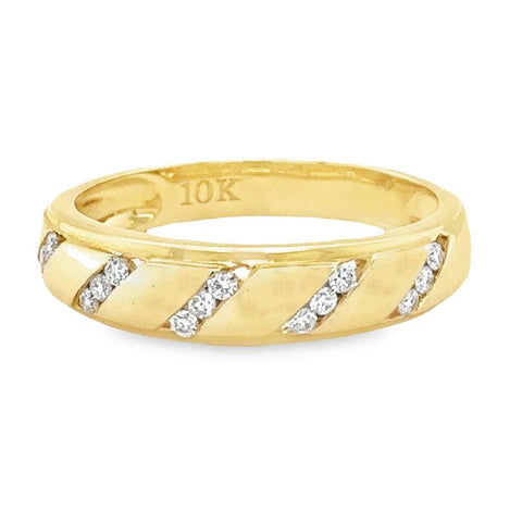 10K Yellow Gold 0.20TDW Diamond Men’s Band