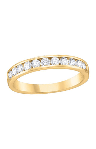 10K Yellow Gold 0.50TDW Diamond Channel Set Semi Eternity Wedding Band