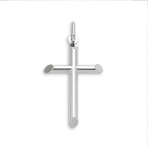 10, 14, 18 Karat White Gold Medium Religious Classic Italian Cross