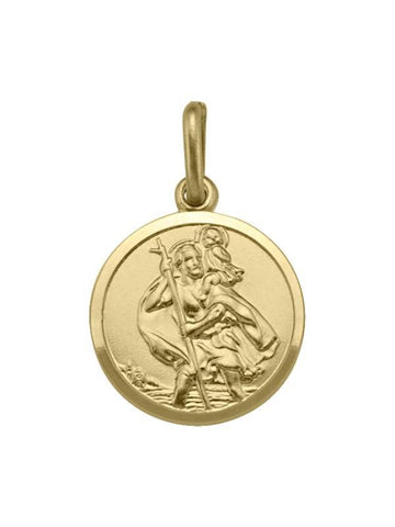 10, 14, 18 Karat Yellow Gold Solid Saint Christopher Medallion