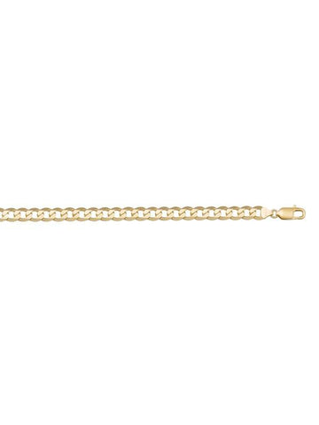 10, 14, 18 Karat Yellow Gold Open Link Curb 4.5 mm Italian Bracelet