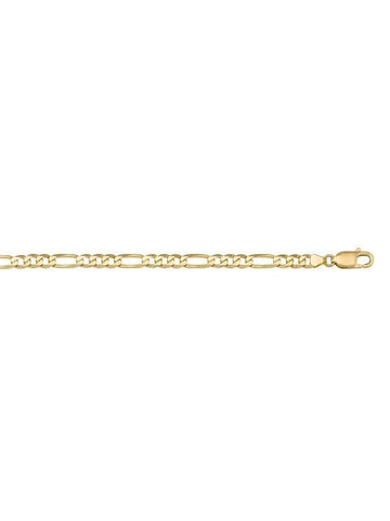 10K, 14K, 18K Yellow Gold Figaro Link 5.1 mm Italian Bracelet