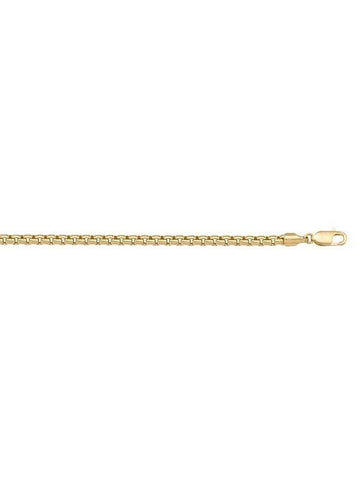 10K, 14K, 18K Yellow Gold Hollow Box 2.5 mm Italian Bracelet