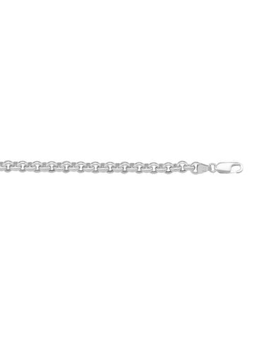 10, 14, 18 Karat White Gold Hollow Rolo 5.3 mm Italian Bracelet