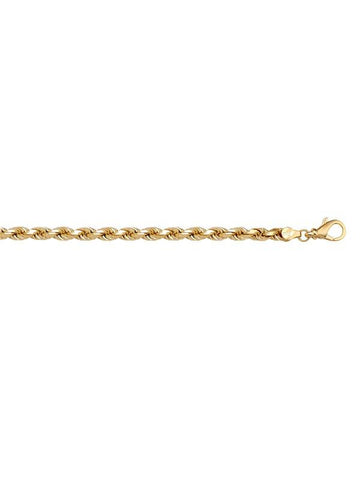 10K, 14K, 18K Yellow Gold Solid Diamond Cut Rope 2.7 mm Italian Chain