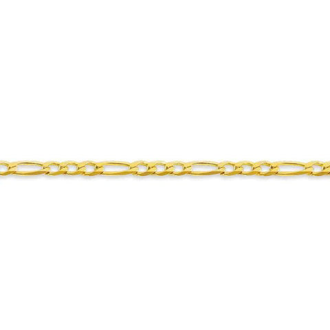 10, 14, 18 Karat Yellow Hollow Figaro 3.7 mm Italian Bracelet