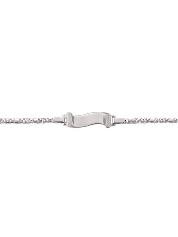 10, 14, 18 Karat White Gold 2.3 mm Italian Baby Id Bracelet